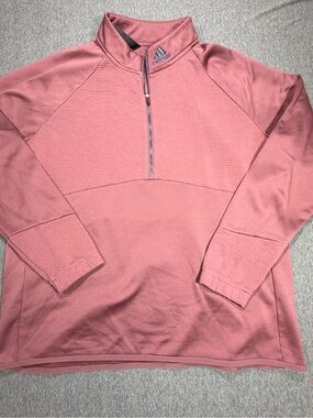 adidas Men's XL sweatshirt 1/4 zip red pullover maroon cold.rdy fleece lined